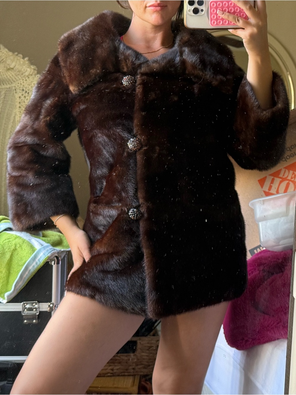 True Vintage Dark Brown Mink Fur Jacket